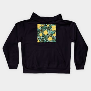 California Sun Cup Botanical Pattern Kids Hoodie